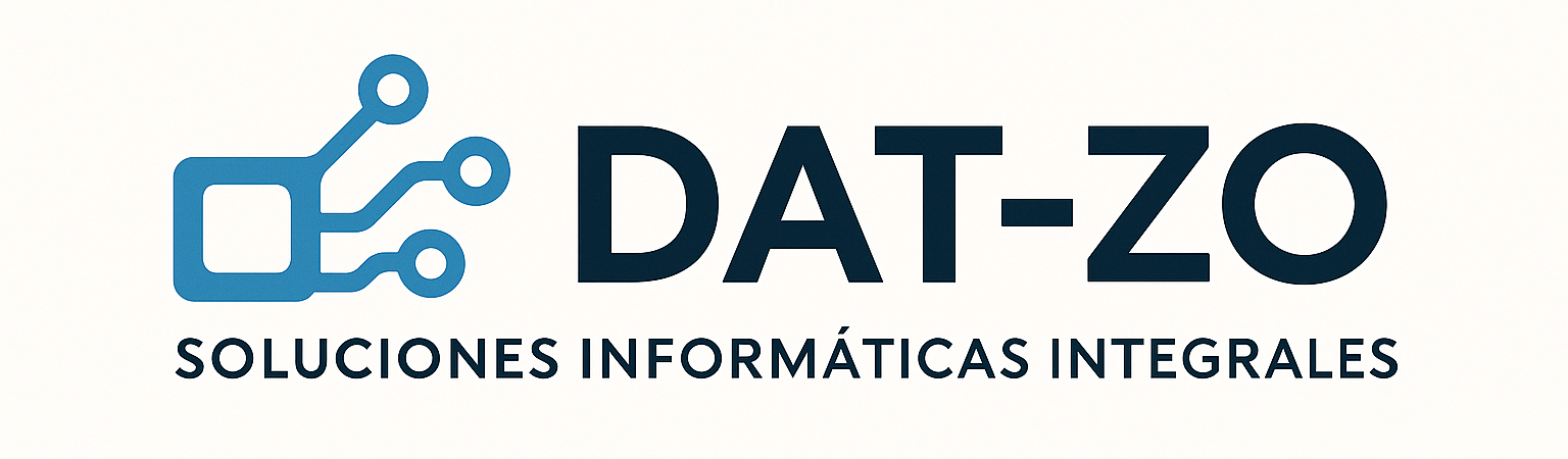 Logo de DAT-ZO, una D estilizada como un circuito