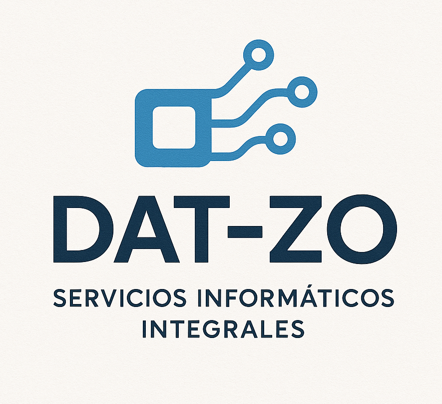 Logo de DAT-ZO en negativo